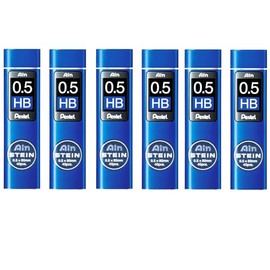 Pentel Ain Stein Mechanical Refill Leads - Pack of 6 Tubes - 0.5mm HB