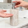 Jusmioke Natural Travertine Marble Soap Dispenser with Stainless Steel Pump,