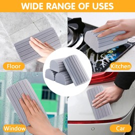 ZUYIST Pack of 8 Reusable Damp Duster, Highly Absorbent Dump Duster, Dust Sponge with U-shaped Groove Design, Dirt Eraser Sponge, Cleaning Sponge for Cleaning Railings, Blinds