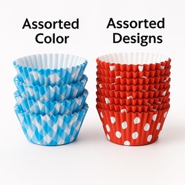 Cupcake Cases Lightweight 6cm Paper Muffin Baking Cups Oil Proof Cupcake Liners Suitable for Wedding Baby Shower Festivals Party Supplies Birthday Party Table Decoration Multicolor (4Pcs)