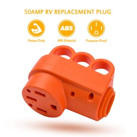 MICTUNING 125 250V 50Amp Heavy Duty RV Female Replacement Receptacle Plug with Ergonomic Handle