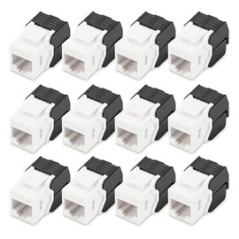 DIGITUS DN-93603 - Cat 6 Keystone Module - 12 Pack - RJ45 Network Socket Cat6 Unshielded - 250MHz - 1GBase-T - 1Gbps - AWG 26 to AWG 22 - Tool Free Assembly