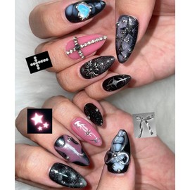 Y2K Punk Garden Handmade Nail Tips - Ballerina / Y2K 펑크 가든 수제네일팁 - 발레리나