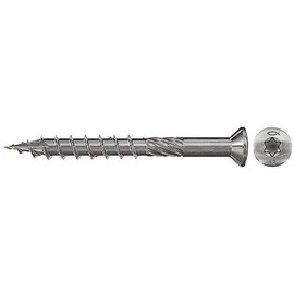 fischer Decking Screws 5.0 x 80 Countersunk Head Partially Threaded Stainless Steel A2 Inner Star Torx Drive for Screwing Patio Planking to Wooden Substructures Pack of 100