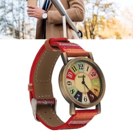 UBEF Bohemian Watch, Hippie Watch Multi-Color PU Leather Strap Precise Time Size Appropriate Bohemian Style (Red)