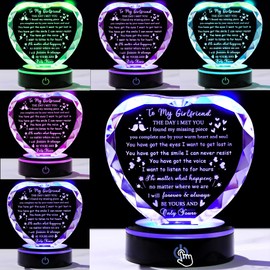 Gifts for Girlfriend Crystal with Light Base Girlfriend Gifts from Boyfriend, I Love My Girlfriend to My Girlfriend Romantic Gifts on Valentine's Day Birthday Christmas