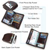 CONTACTS Men's Coffee Brown Leather RFID Blocking Family Passport Holder