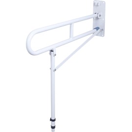 Aidapt Foldable Wall Mounted Safety Support Rail with Adjustable Leg,Grab Bar,Bathroom,Shower,Toilet Support for Elderly,Disabled,Shower Assist Aid,Folds Against Wall,Mobility