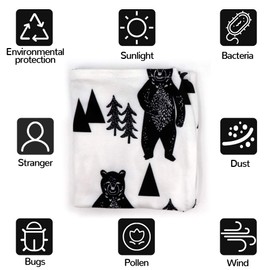 Stretchy Baby Car Seat Cover for Baby Boys and Girls,Multiuse - Nursing Breastfeeding Covers,Shopping Cart/High Chair/Stroller Covers,Infinity Scarf,Car Seat Canopies(Ink Bear)