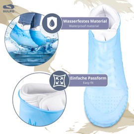 SULPO Waterproof Shoe Covers - Rain Cover Shoes - Rain Covers Shoes - Rain Covers Shoes - Overshoes Waterproof - Reusable Shoe Covers - Rain Cover Bicycle, blue
