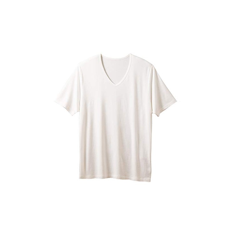[TAKEFU Bamboo Fabric] New V-Neck T-shirt (Men's), Off-White, white (off-white)
