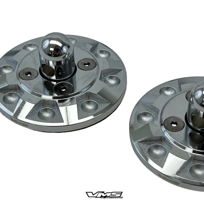 VMS RACING CHROME UNIVERSAL DUMMY FAKE RACING HOOD PIN APPEARANCE