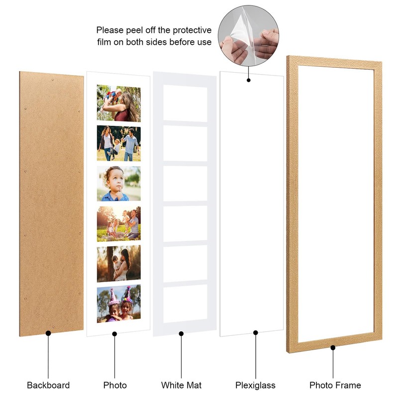 KSROECUD 8x26 Collage frame with 6 Openings 4X6 Pictures, Multiple