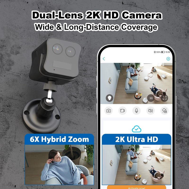 4G LTE Cellular Security Camera No WiFi, Portable Magentic Security