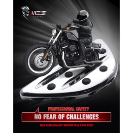 MZS Motorcycle Foot Pegs, Adjustable Male Touring Front Floorboards Cruiser Rear Footboards Chrome CNC Compatible with Sportster Softail Dyna V Rod Road Glide Electra Street Glide Road King Trike