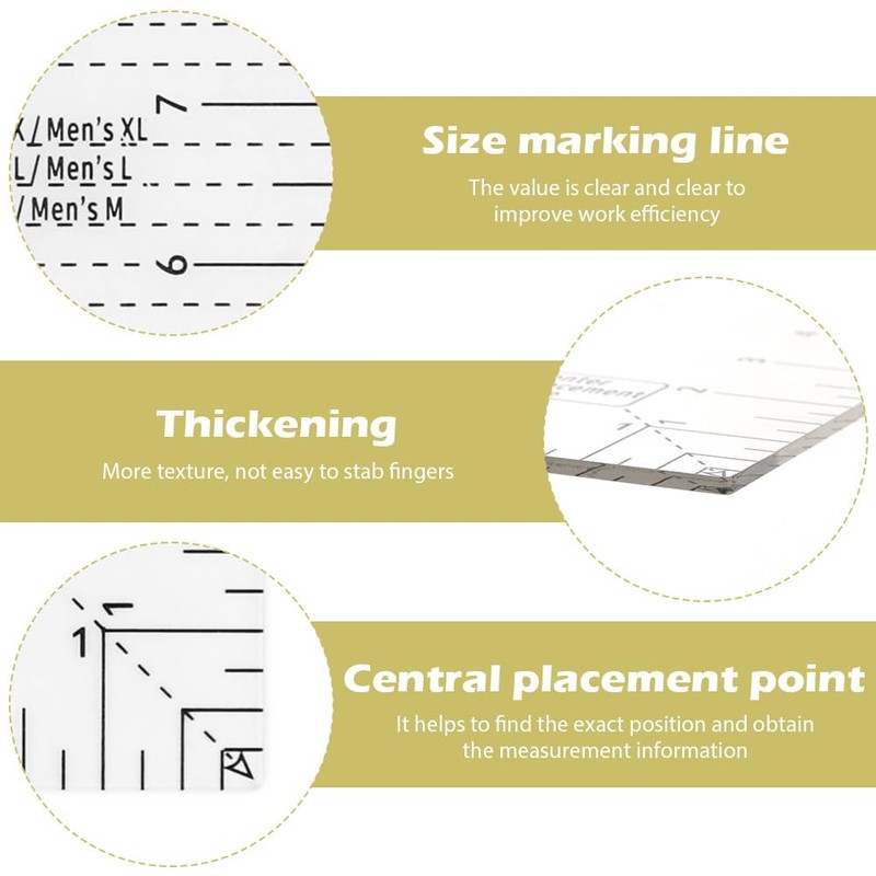 Ranjaner Tshirt Ruler Guide for Vinyl Alignment, Left Chest Logo