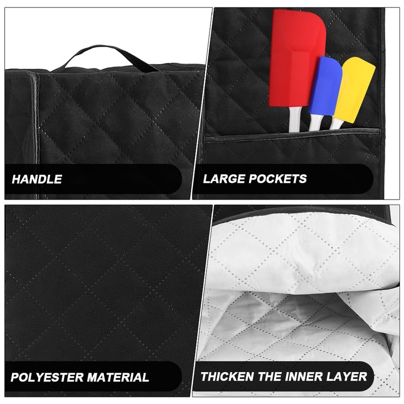 CALIDAKA Blender Dust Cover, Compatible with Most Blenders, Polyester, Black