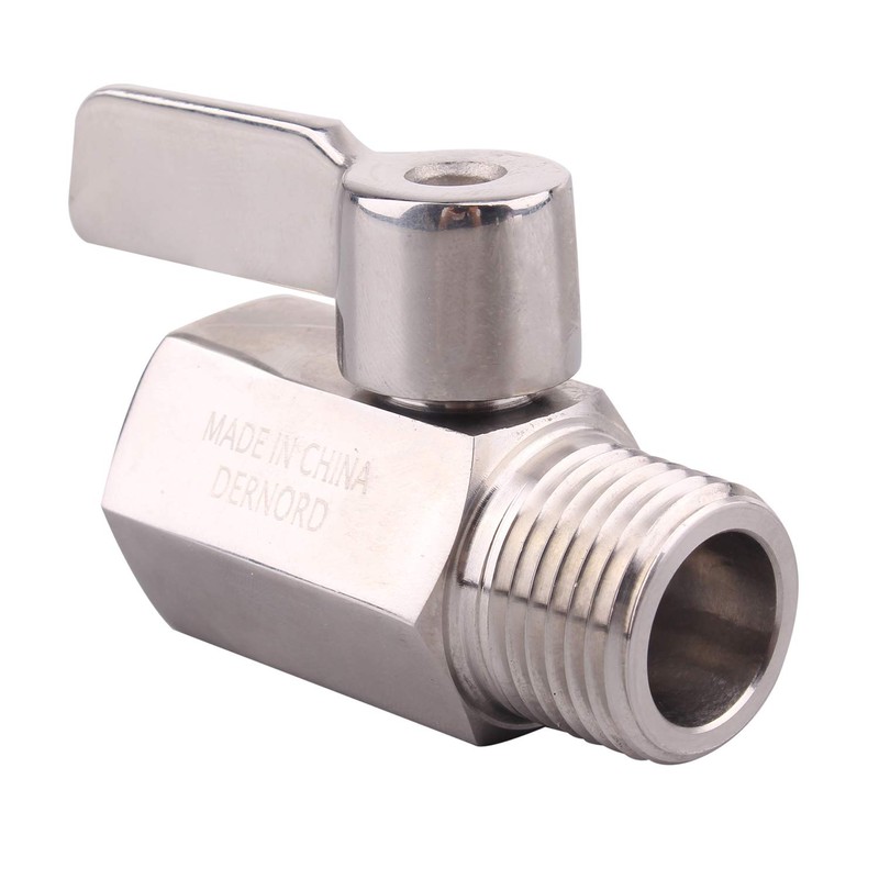 DERNORD 1/2" Stainless Mini Ball Valve Female x Male NPT