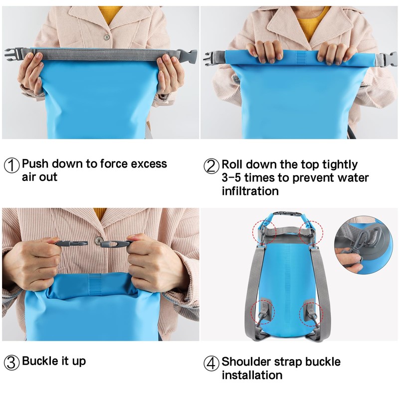 Artmitz 10L Waterproof Dry Bag for Kayaking Swimming Boating Camping