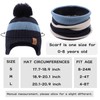 PEECABE Toddler Winter Hat Boys Girls Striped Knitted Beanie Pompom