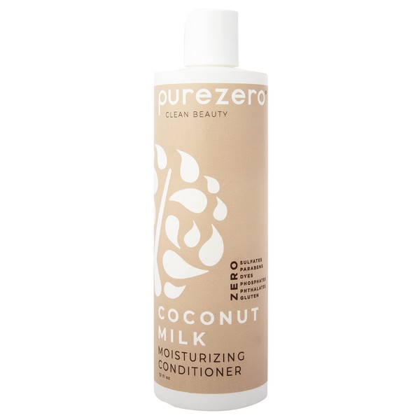 Purezero Coconut Milk Moisturizing Conditioner - 12 Fl Ounces - Intense Hydration & Increase Shine - Fight Dandruff & Frizz - Zero Sulfates, Parabens, Dyes - 100% Vegan & Cruelty Free