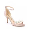 Sam Edelman Platt Pearl Detail Pink Satin Heels Ankle Strap