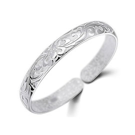 KGDUYC 1 Piece Silver-Plated Bangle Bracelet Adjustable Elegant Cloud Bracelet Charm Women's Silver Bracelet Jewellery Gift for Women Girls Ladies Birthday for Women and Girls (Silver), Stainless