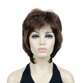 Lydell Short Length Layered Shaggy Full Hair Synthetic Women Cosplay Wigs Light Auburn