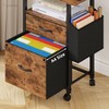 GYIIYUO 2 Drawer File Cabinet with 24'' Extended Desktop, Mobile