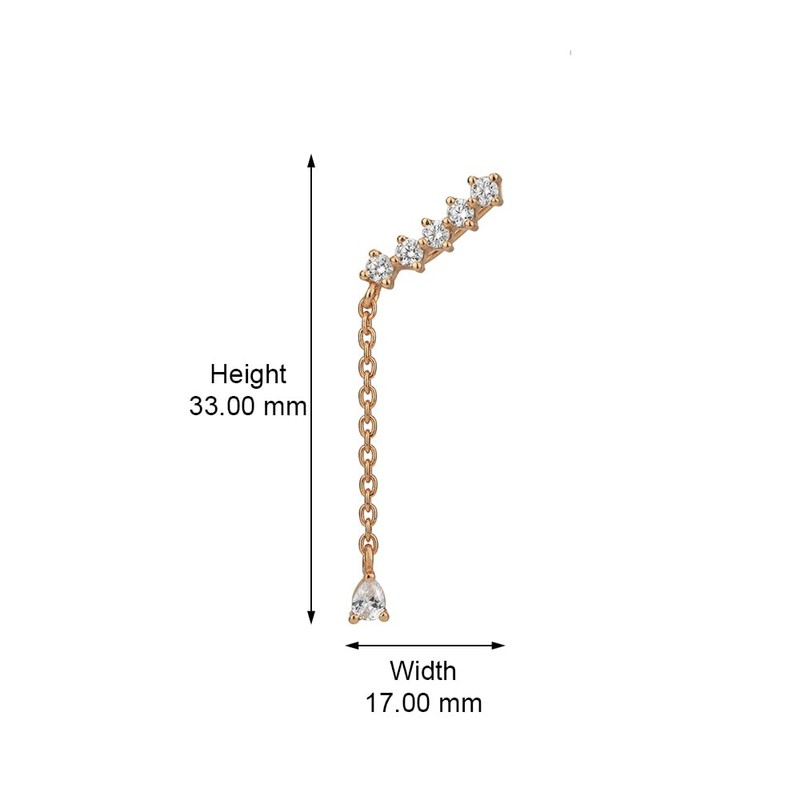 Vanbelle Sterling Silver Jewelry - Rose Gold Plated - Dangling