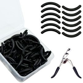 100PCS Eyelash Curler Refills Compatible with Tweezerman Eye Lash and Cosmetic Accessory Silicone Soft Rubber Curler, Lash Curler Refill Pads, Black