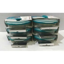 Vented Lid Collapse-it 6-Pc Silicone Food Storage Containers 1.5-Cup Blue Round Set Kitchen