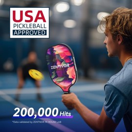 Lightweight Carbon Pickleball Paddles – USAPA Pickleball Paddles for Women, Men, Beginners & Intermediates | Gritty Surface, Stylish Design | 16mm Shock-Absorbing Core, Cushioned Grip (Red)