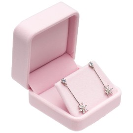 Velvet Flocked Earring Gift Boxes Jewelry Box (Pink)