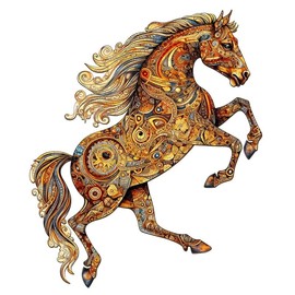 Jigfoxy Wooden Puzzle Adults, Horse Wooden Puzzle Adult, Wooden Puzzle Wooden Puzzle Adults and Children, Unique Educational Toy in Animal Shape for Family Friends, L-42 x 39.9 cm, 300 Pieces