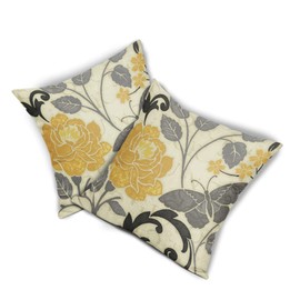 Grey And Yellow Flower Pillow Covers 20x20 Set of 2 Mustard Yellow Pillow Case Soft Decorative Spring Butterfly Pillow Covers Cotton Linen Leaf Pillowcases Decor Gifts for Home Patio Couch Sofa