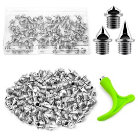 96PCS Alloy Steel Track Spikes, 32pcs 1/8in + 32pcs 3/16in + 32pcs 1/4in Track and Cross Country Spikes Golf Shoe Spike with Spike Wrench, Replacement for Sprint Sports Short Running
