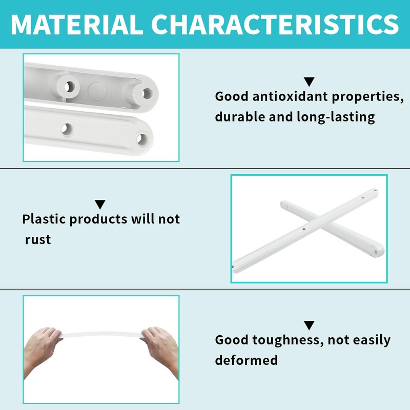 10 Pair Drawer Runners, 300mm Replacement Draw Runners White Plastic
