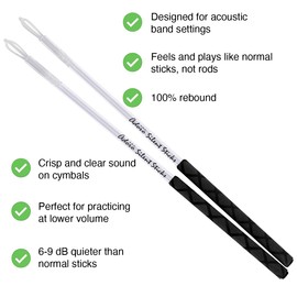 Adoro Silent Sticks - Drum Sticks Designed for Live Acoustic Music - Reduce the Volume of any Drum Set and Maintain a Full Stick Sound - No more Drum Shield or Dampeners needed - SSX (1 Pair)