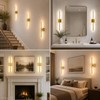 JUSHENG 5000mAh Battery Operated Wall Sconce, 3000K/4000K/6000K Dimmable Brass Cordless