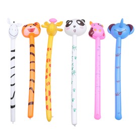 Inflatable Animals, Giant Cute Panda Zebra Inflatable Toys, Inflatable Giraffe for Children Animal Theme Birthday Party Decoration Supplies, 6PCS (Random Colors)