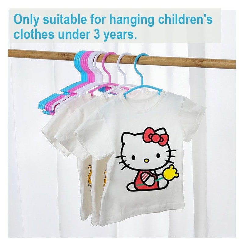 Kids Hangers, 40Pack Plastic Durable Clothes Hanger Ideal for Closet