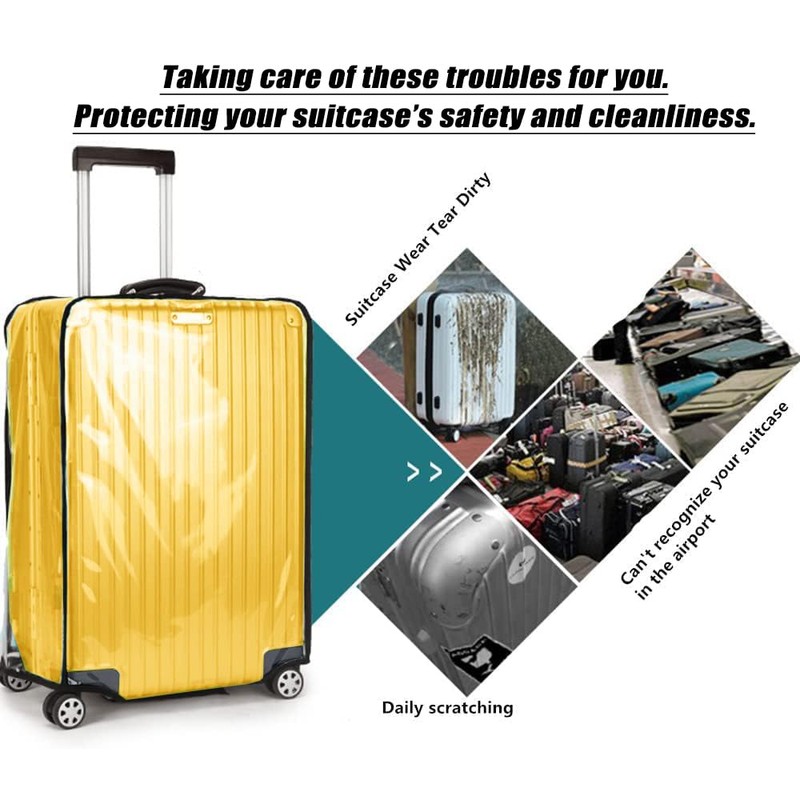 3 Piece Luggage Protector Suitcase Cover Set – Lightweight Clear