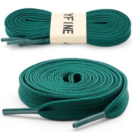 YFINE Athletic Flat Shoe Laces Shoelaces for Sneakers Shoes(2 Pair), 21 Blue Green, 39 inch (100CM)