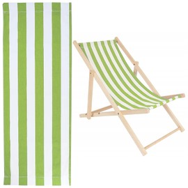 letsinstyle 17 x 45 Inch Beach Sling Chair Replacement Canvas, Green and White Stripes Sling Chair Fabrics, Replacement Fabric for Sunbathing Garden Courtyard Garden Beach