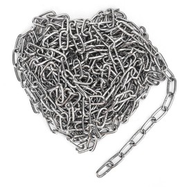 Biugaaufai 3/16 Inch 304 Stainless Steel Chain, 32.8 Feet Heavy Duty Utility Chain for Hanging, Durable Small Light Duty Chain, Metal Chain for Sites, Warehouses, Camping