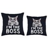 I'm The Boss Funny Nebelung Cat Lovers & Owners Throw