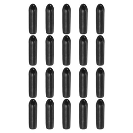 sourcing map 60Pcs Rubber End Caps, 3mm/0.12" ID Flexible Rubber Caps, PVC Caps Rubber Screw for Bolts Screw Caps Thread Protectors Tube Screw Bolt, Black