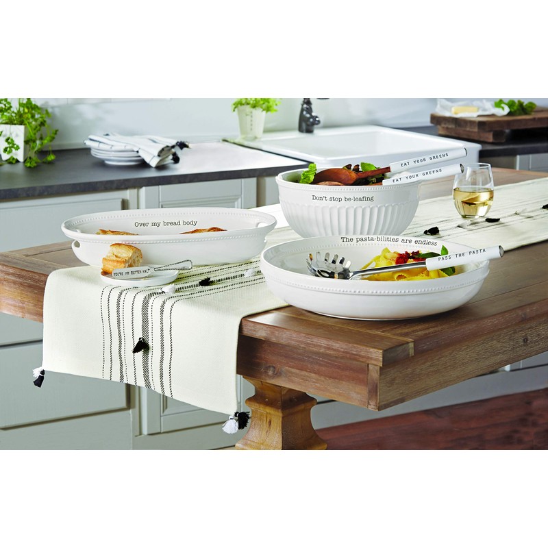 Mud Pie FLUTED LARGE SALAD BOWL SET, 5" Height x