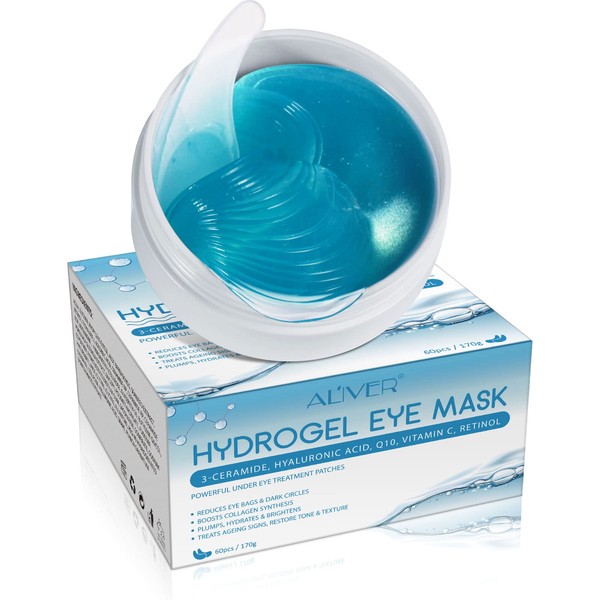 Eye Pads 60 Pieces Hyaluronic Acid Collagen Eye Patch, Eye Mask, Anti-Wrinkle Firming Eye Pads, Eye Patches, Moisturising Eye Mask, Eye Pads Against Dark Circles